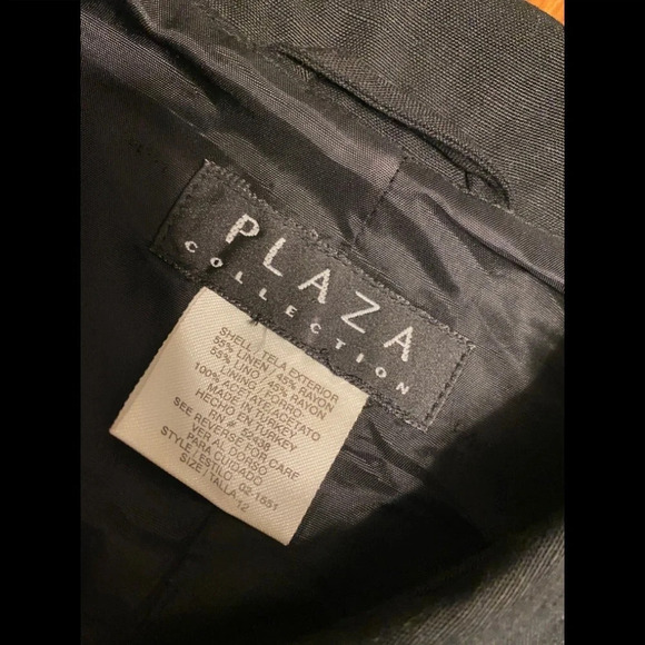 Plaza Collection Linen Blend Dress Black Button Down - Picture 5 of 7